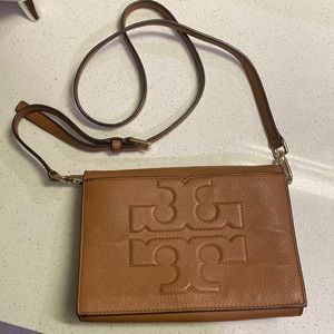 Tory Burch Leather Flap Crossbody Clutch Bag